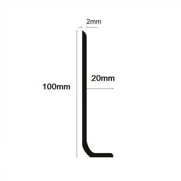 PVC Flexible 100mm x 20mm Sit On Skirting Board PVC Angle