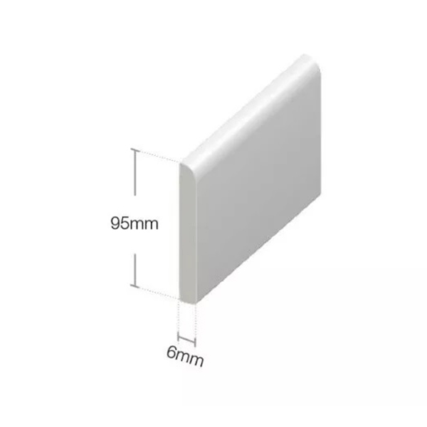 950mm UPVC Architrave White Plastic Glossy Skirting Board - Window / Door Trim (Pack of 5)