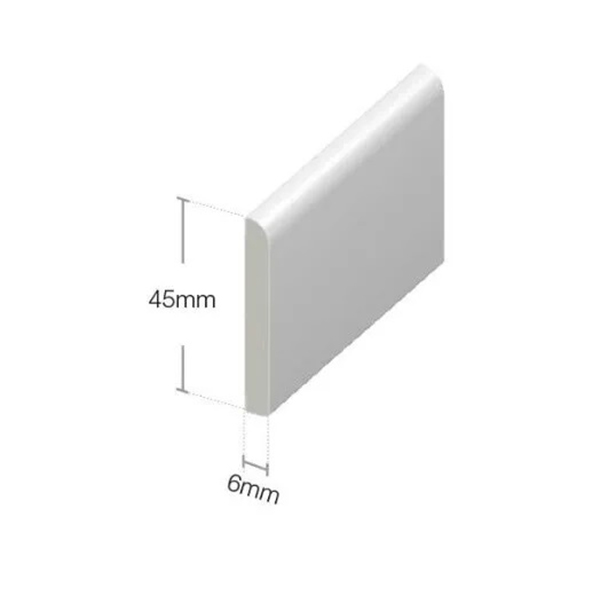 950mm UPVC Architrave White Plastic Glossy Skirting Board - Window / Door Trim (Pack of 5)