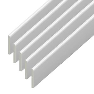 950mm UPVC Architrave White Plastic Glossy Skirting Board - Window / Door Trim (Pack of 5)