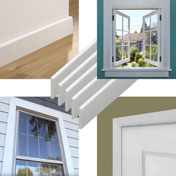 95mm UPVC Skirting Board Architrave Trim Flat Design 