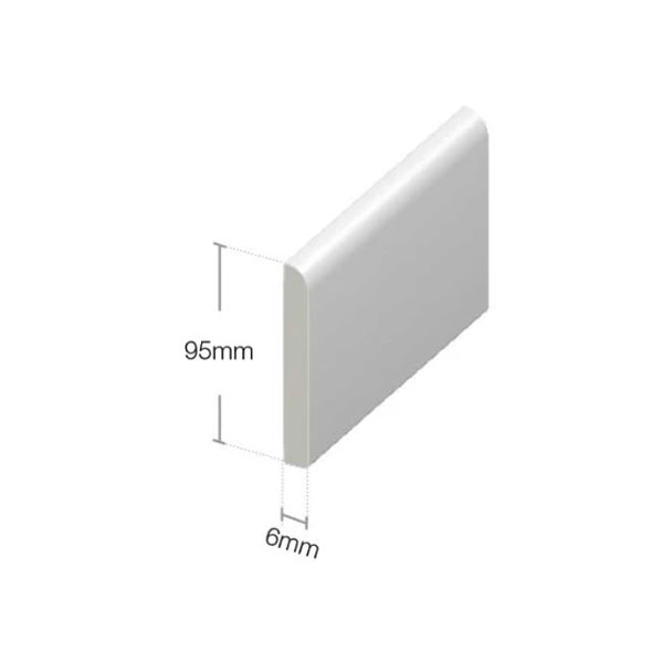 95mm UPVC Skirting Board Architrave Trim Flat Design 