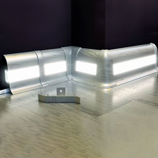 Accessories and PVC Skirting Board Flooring Trim in Brushed Aluminium 