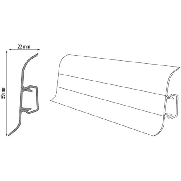 Accessories and PVC Skirting Board Flooring Trim in Brushed Aluminium 