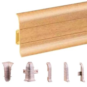 Cable Cover Flexible Edges & PVC Beech Skirting Board with Accessories