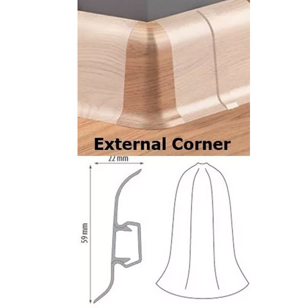 Cable Cover Flexible Edges & PVC Light Oak Skirting Board with Accessories 