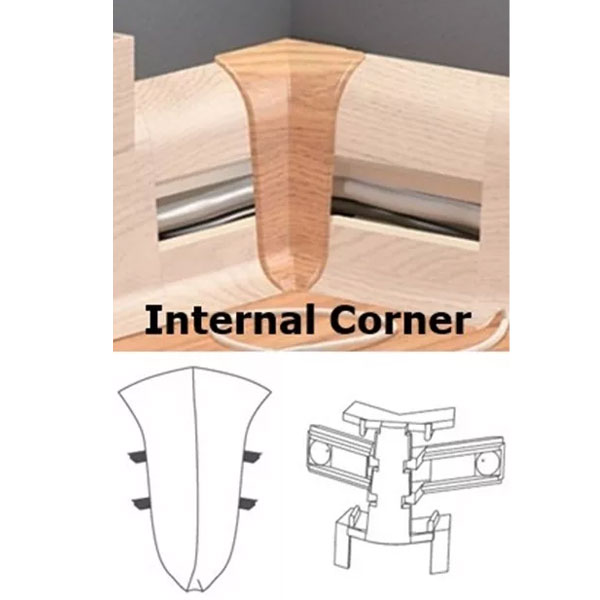 Cable Cover Flexible Edges & PVC Light Oak Skirting Board with Accessories 