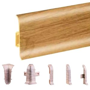 Cable Cover Flexible Edges & PVC Light Oak Skirting Board with Accessories 