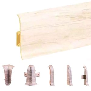 Cable Cover Flexible Edges & PVC Mountain Maple Skirting Board with Accessories 