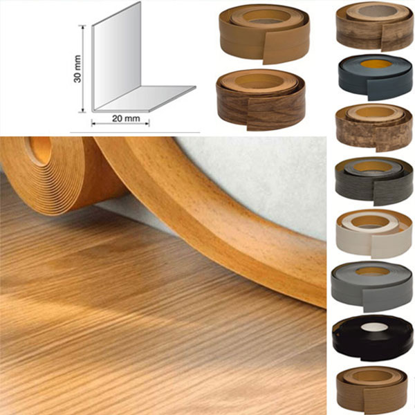 Self Adhesive 15m x 30mm Flexible PVC Skirting Board Strips