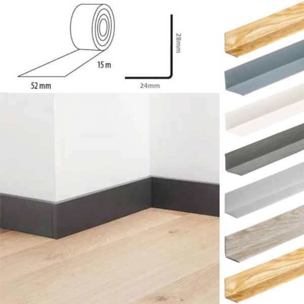 Flexible Skirting Board Self Adhesive 52mm Wide Skirting Trim PVC Angle