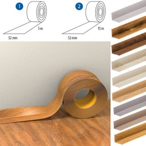 PVC Flexible Skirting Board 28mm x 22mm Self Adhesive Transition Profile Wall Caulk Strip