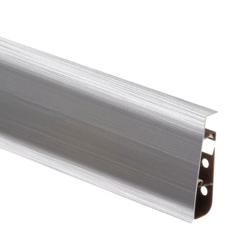 PVC Skirting Board Trim Brushed Aluminium & Cable Cover Flexible Edges Accessories