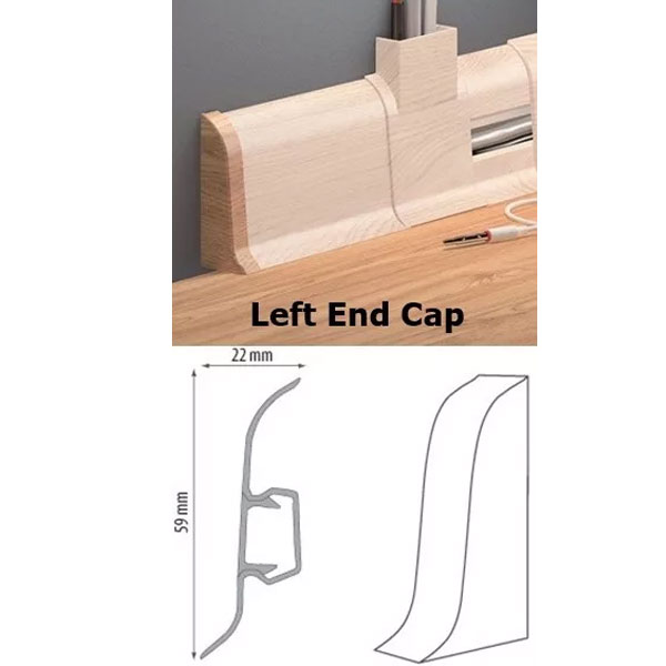 PVC Skirting Board Trim Caucasian Ash & Cable Cover Flexible Edges Accessories 