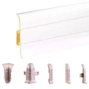 PVC Skirting Board White & Cable Cover Flexible Edges Accessories 