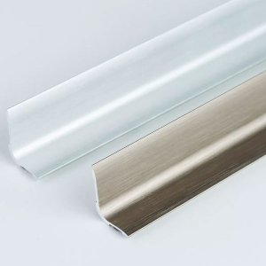 Self-Adhesive Brushed Aluminium Skirting Board - 0.93m Long