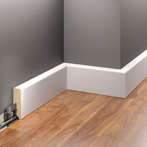 White 2.42m MDF Skirting Board for Modern Appearance