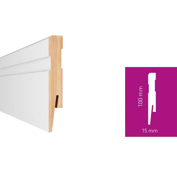 White 2.42m MDF Skirting Board for Modern Appearance